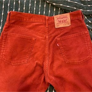 Levi’s 505 Orange Corduroy Straight Leg Pants
